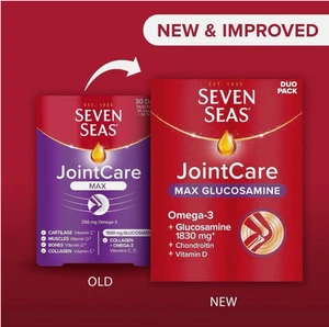 Seven Seas JointCare Max High-Strength Glucosamine plus Omega3 Collagen - Picture 1 of 11