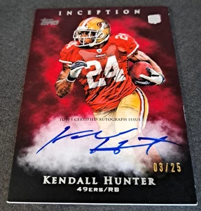 2011 Topps Inception Red #128 KENDALL HUNTER ON CARD AUTO RC #03/25 SSP Case Hit - Picture 1 of 2
