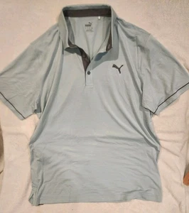 Puma Polo Light Blue Teal Golf Shirt Size L Forever Better  - Picture 1 of 7