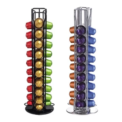 Kaffeepadhalter-Ständer, Kaffeepad-Karussellturm-Aufbewahrung für 40, drehbar - Bild 1 von 4