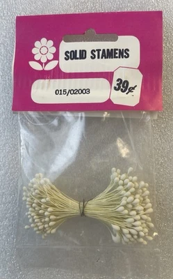 Guardería y manualidades Franks estambres lisos vintage nuevo de stock sin abrir blanco floral Foto 1 de 4