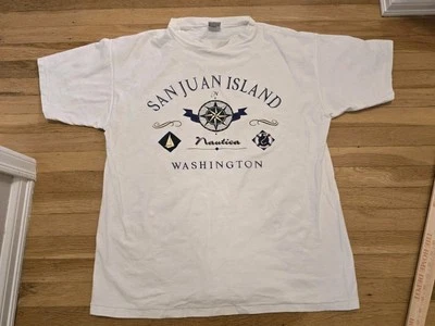 Camiseta De Colección Cal Cru Islas San Juan Washington Talla XL Blanca Hecha en EE. UU. Foto 1 de 4