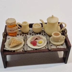 1/12th Scale Dolls House Mahogany Breakfast Tray British Quality RE82 - Picture 1 of 2
