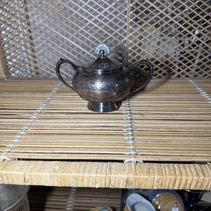 Antico zucchero aperto con manico in argento placcato argentato argentieri - Foto 1 di 6