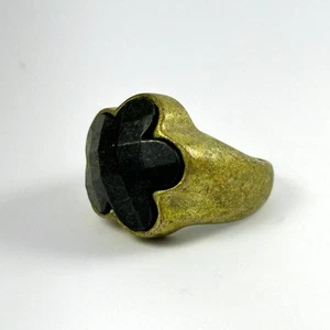 Ancient Old Solid Antique Ring Ottoman With Black Stone Artifact Rare - Picture 1 of 5