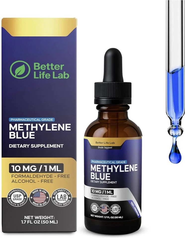 Methylene Blue USP Pharmaceutical Grade 99.99% with Dropper Foto 1 de 4
