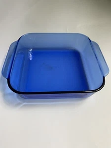 Pyrex Cobalt Blue #222-R Square Baking Dish 2 Qt 8x8x2 Made In USA - Picture 1 of 4