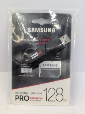 Samsung Pro Endurance 128GB Micro SD Card SDXC Surveillance DashCam Memory 100MB - Image 1 of 3