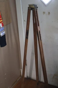 Vtg Dietzgen Wooden Surveying Transit Level 3 1/2" 8 Thread Tripod FREE SHIP - Picture 1 of 4