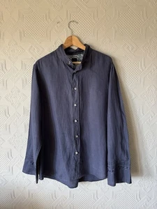 Paul Weller For Pretty Green 100% Linen Embroidered Blue Kaftan Size Large - Picture 1 of 6