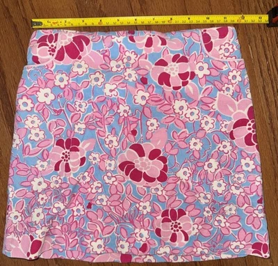 Niñas Lilly Pulitzer Rosa Azul Falda Niñas Talla 7 Pana Foto 1 de 4