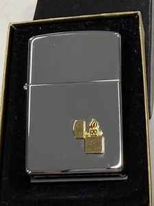Zippo 1996 Gold Feuerzeug Emblem Polished Chrome Lighter Sealed in Box FL178 - Bild 1 von 4