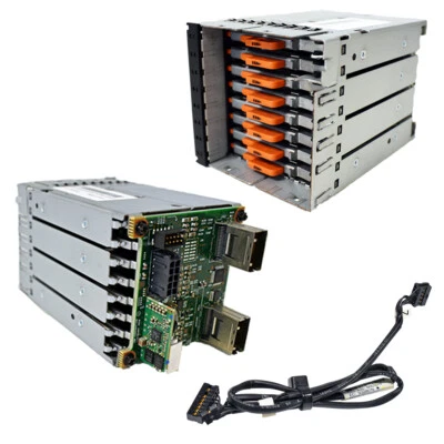 IBM 8x SFF 1.8" SSD-Cage incl. backplane FRU 59Y6222 / 59Y4879 con cavo 00D3910 - Immagine 1 di 4