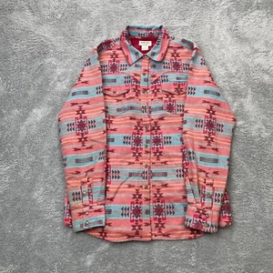 Ariat Camicia Uomo Grande Rosso Rosa Cotone VERO Western Azteca Stampa Geometrica Snap Up - Foto 1 di 9