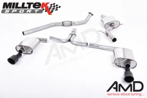 Milltek Audi A5 Coupé S line 2.0 TFSI escape trasero gato doble salida punta negra - Imagen 1 de 1