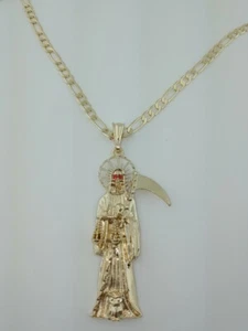 Grim Reaper pendant with necklace , Dije de la Santa Muerte con cadena hermoso - Picture 1 of 7