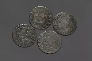 🧭 🇵🇱 POLAND 1/24 THALER 3 POLKER 4 SILVER COINS 1600'S B64 #811 XV38 - Picture 1 of 2