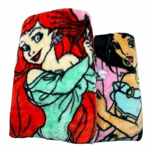 Princess Jasmine Belle Ariel Happy Girl Baby Raschel Blanket 40" x 50" by Disney - Picture 1 of 2