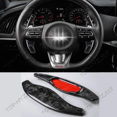 For Kia Forte 2019-2024 Forged Carbon Steering Wheel Shift Paddle Extension 2pcs - Image 1 of 4