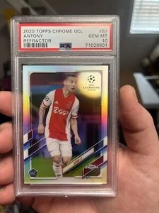 2020 Topps Chrome UCL Soccer Refractor #87 Antony RC Rookie PSA 10 GEM MINT - Picture 1 of 2