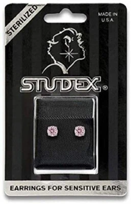 Pendientes para mujer STUDEX Sensitive rosa circonita cúbica 5 mm Foto 1 de 2