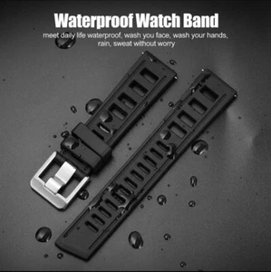 Cinturino Gomma Watch Rubber Strap 20 mm Diver Sub Square Holes Water Dive soft - Foto 1 di 6
