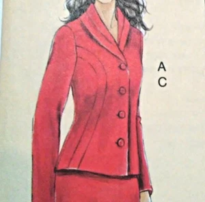 Vogue Giacca Gonna Vestibilità Oggi Petite DEF M L Designer Modello V8204 Non Tagliata - Foto 1 di 5