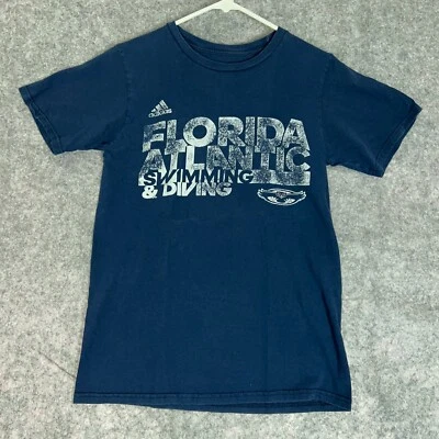 Camiseta de Natação Florida Atlantic Owls FAU Masculina Pequena Branca Marinha Adidas NCAA - Imagem 1 de 4