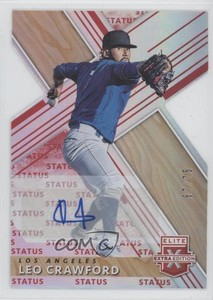 2019 Panini Elite Extra Edition Status Red Die-Cut /75 Leo Crawford #181 Auto