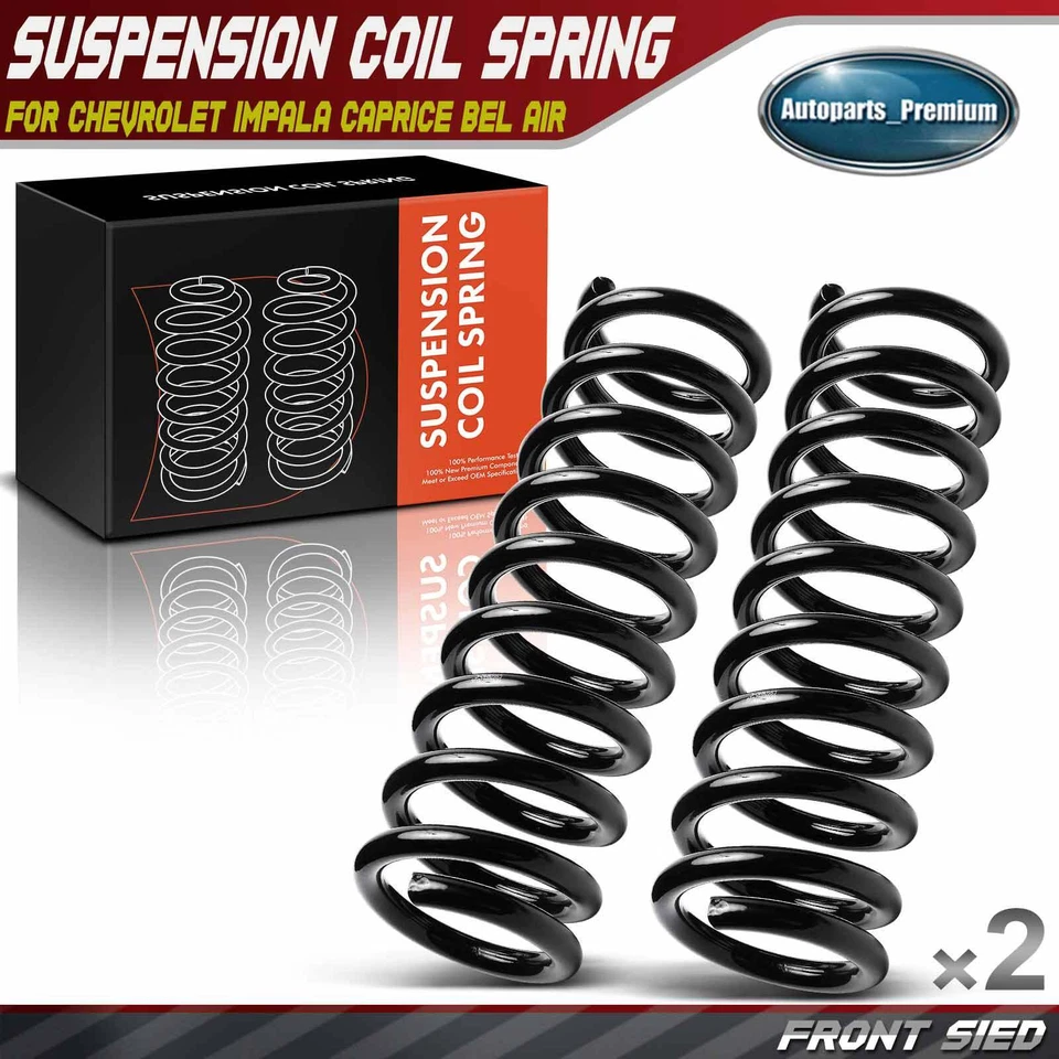2Pcs Front Coil Springs for Chevy Impala Caprice Bel Air Biscayne Sedan Delivery - Image 1 of 2