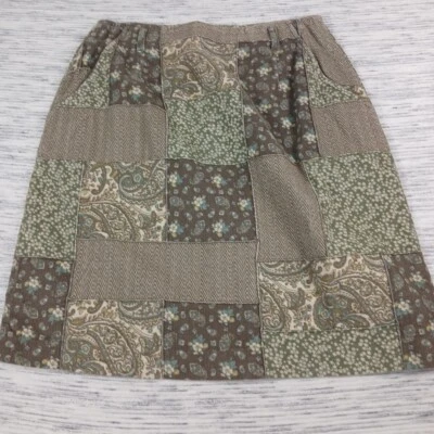 Saia J. Jill Feminina 4 Petite Patchwork Colcha Paisley Floral Camponesa Hippie Boho - Imagem 1 de 4