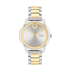 MOVADO BOLD TREND ELEMENT 3600976 TWO-TONE SILVER GOLD STAINLESS WOMENS WATCH - Picture 1 of 4