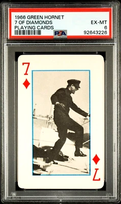 🔥 PSA 6 EX- MINT Bruce Lee KATO 1966 Green Hornet 7 of Diamonds Playing Card - Image 1 of 2