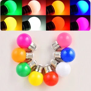 10X LED 3W E27 Leuchtmittel Birnenform gemischt farbige Glühbirnen Kneipen - Bild 1 von 13