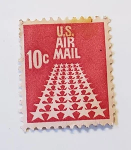 U.S. Air Mail Scott "Fifty Stars" 10 Cents Stamp NOT CANCELED  1968. - Picture 1 of 2