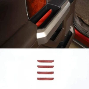 Interior Door Handle Cover Trim Decor Strip for Ford F150 2015+ Red Carbon Fiber - Picture 1 of 7