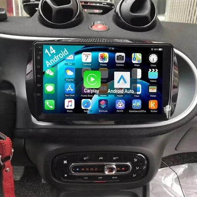 9" Per Smart Fortwo 453 2014-2019 32G/64G Autoradio Android 14 CarPlay GPS WIFI - Immagine 1 di 4