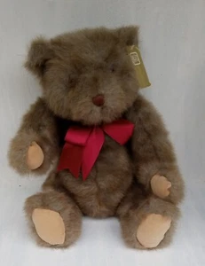 Jointed Plush Bear. A Fiesta Toy. 17" Tall. Red Bow. With Tag - Picture 1 of 9