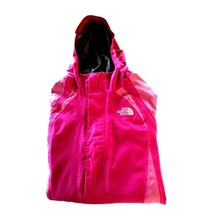 The North Face HyVent Jacket Girl's XL Hot Pink Hooded Zip Rain Missing Lining - Picture 1 of 10