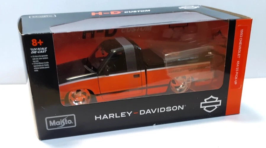 MAISTO H-D CUSTOM  1:24 PICK UP CHEVROLET 454 SS HARLEY DAVIDSON 1993 ART  32274 - Immagine 1 di 2