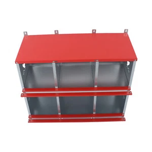 6 Compartment Heavy Nesting Box Chicken Nesting Box 6 Room Metal Nesting Red - Picture 1 of 24