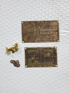Two Original Brass Data Plates for 1941 Ford GP Prototype Jeep WWII - Picture 1 of 12