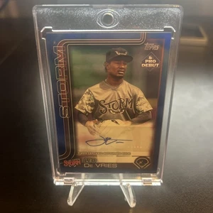 2025 Topps Pro Debut Leo De Vries Auto Blue Foil #d 107/150 Athletics - Picture 1 of 2