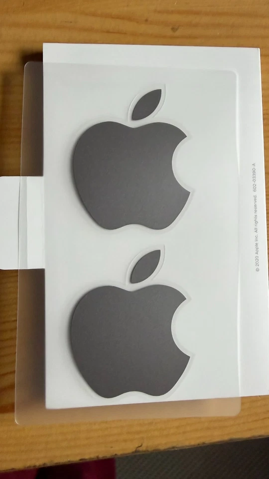 🍏 Original Apple Sticker silber – 2 x Logo – aus MacBook Air M1 2020 – neu - Bild 1 von 1