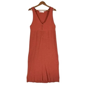 FP Beach Bailey Orange Midi Tank Dress SIZE MEDIUM Womens Free People Cotton - Picture 1 of 9