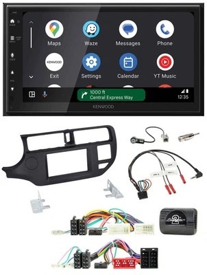 Kenwood DAB Bluetooth USB Lenkrad 2DIN Autoradio für Kia Rio UB 11-15 schwarz - Bild 1 von 4