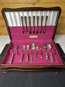 Vintage 1936 Oneida Community Coronation Silver Plated Silverware Set 50 Pieces - Picture 1 of 19