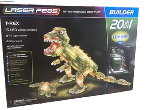 Clavijas láser T-REX 403 piezas dinosaurio 20' pulgadas constructor luces LED nueva era 8+ - Imagen 1 de 5
