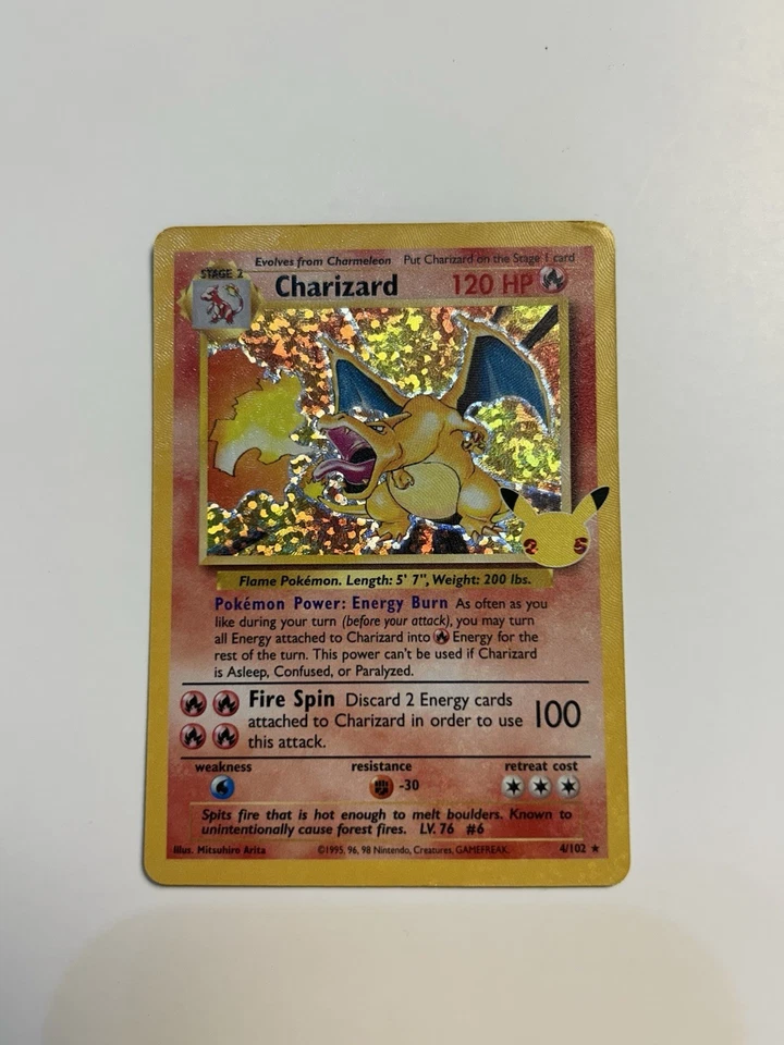 Pokemon Charizard 4/102 Celebrations: Classic Collection Holo Moderately Played - Image 1 of 4