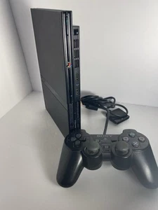 Sony PlayStation 2 Slim SCPH-77001 Tested And Working W/OEM Controller - Picture 1 of 4